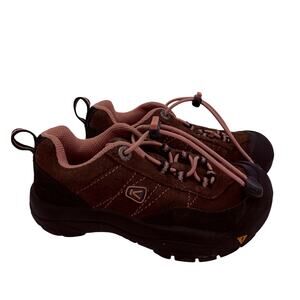 Keen Kids Brown & Pink Leather Hiking Shoes Size 12
